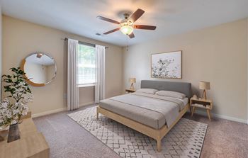 Plush bedroom carpeting